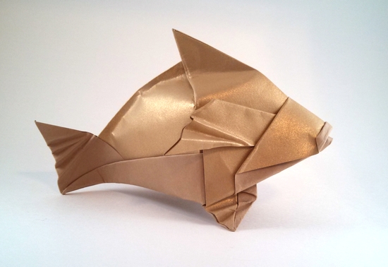 Origami Brown Grouper by Gerard Ty Sovann folded by Gilad Aharoni