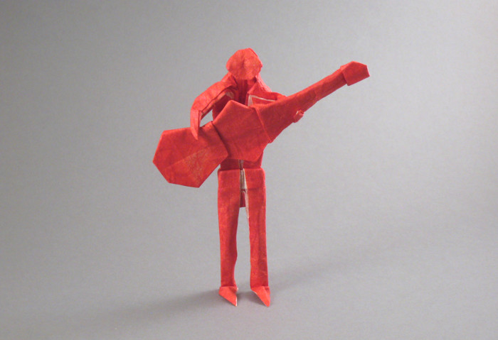 Origami Guitarist by Marc Kirschenbaum folded by Gilad Aharoni