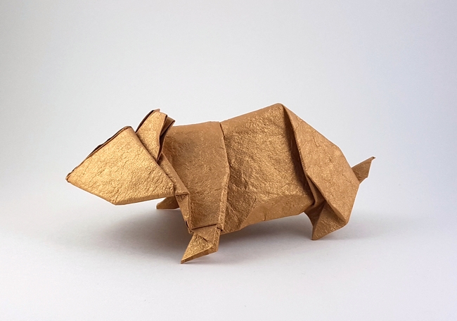 Origami Hamster by John Montroll folded by Gilad Aharoni