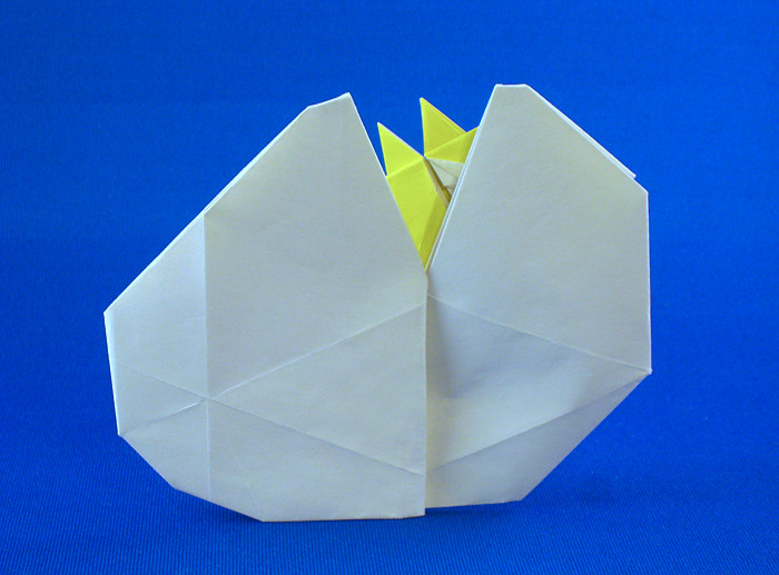 Origami Hatching chick by Peter Engel folded by Gilad Aharoni