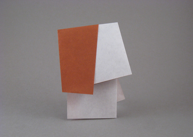 Origami Three crease head by Paul Jackson folded by Gilad Aharoni