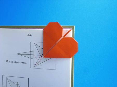 Origami Heart page marker by David Petty folded by Gilad Aharoni