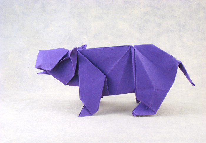 Origami Hippopotamus by Steven Casey folded by Gilad Aharoni