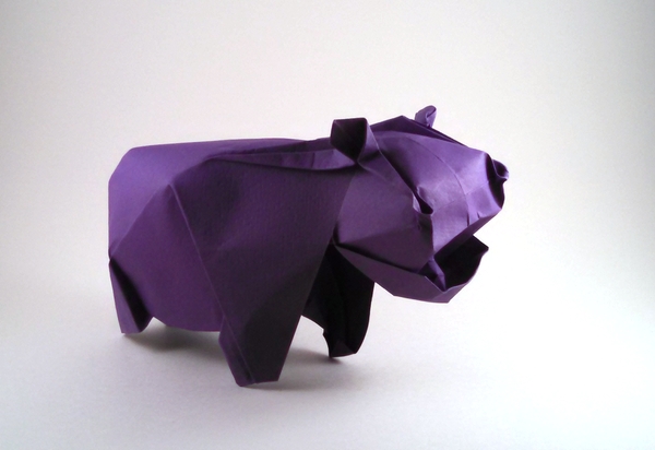 Origami Hippopotamus by Fabian Correa folded by Gilad Aharoni