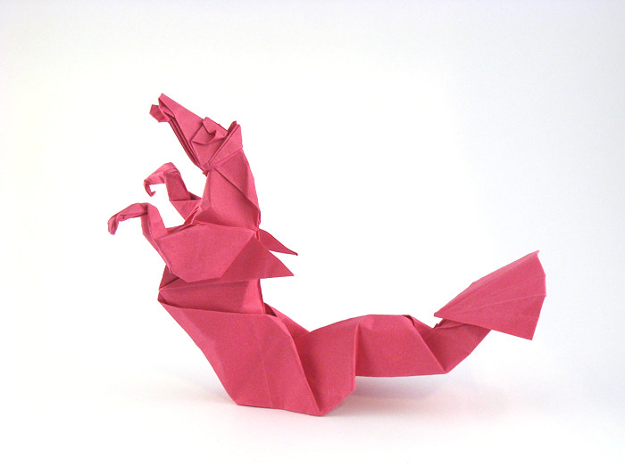 Origami Hippocampus by Quentin Trollip folded by Gilad Aharoni