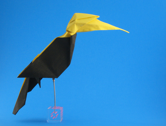Origami Great hornbill by Nguyen Vo Hien Chuong folded by Gilad Aharoni
