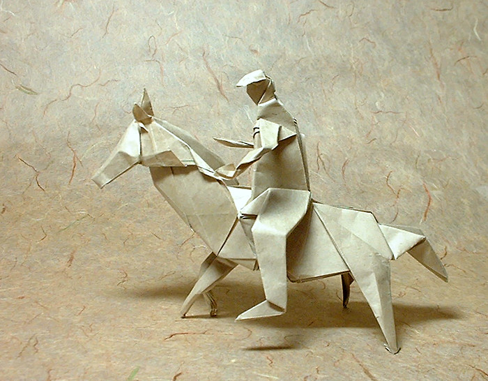 Origami Horseman by David Brill folded by Gilad Aharoni