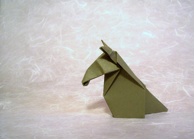 Origami Horse by Kunihiko Kasahara folded by Gilad Aharoni