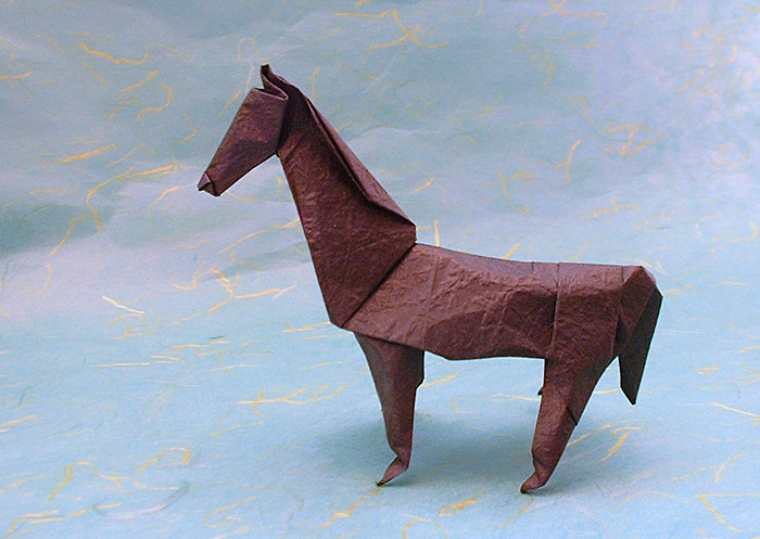 Origami Horse by John Montroll folded by Gilad Aharoni
