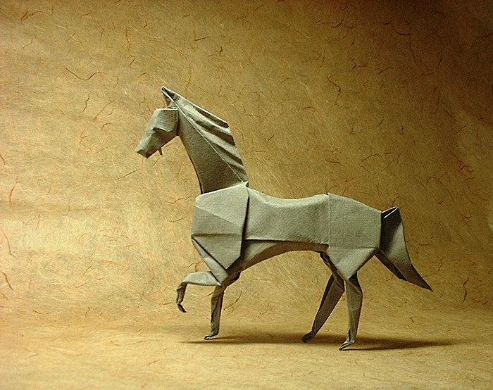 Origami Horse by John Montroll folded by Gilad Aharoni