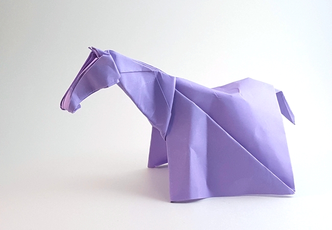 Origami Horse by Jozsef Zsebe folded by Gilad Aharoni