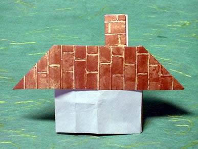 Origami House with a chimney by Sy Chen folded by Gilad Aharoni
