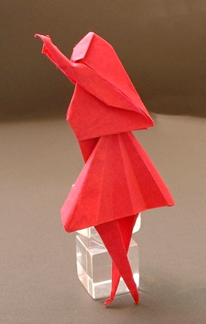 Origami Hula dancer by Jodi Fukumoto folded by Gilad Aharoni