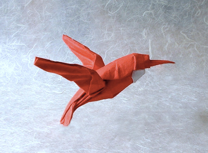 Origami Hummingbird - ruby throated by Robert J. Lang folded by Gilad Aharoni