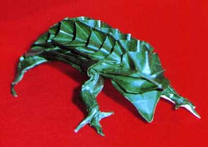 Origami Iguana by Jean Claude Correia folded by Gilad Aharoni