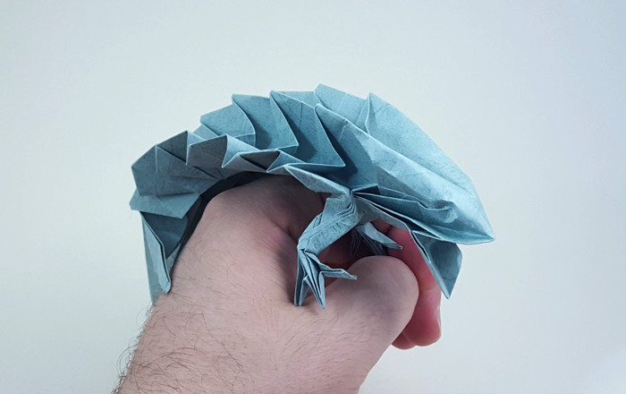 Origami Iguana IV by Jean Claude Correia folded by Gilad Aharoni