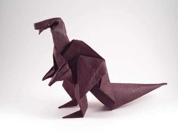 Origami Iguanodon by Akira Yoshizawa folded by Gilad Aharoni