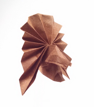 Origami Sioux Indian head by Milada Bla'hova folded by Gilad Aharoni