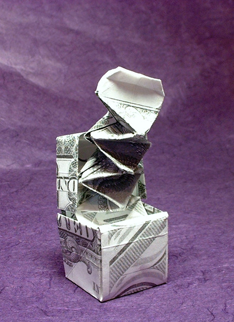 Origami Jack-in-the-box by Fred Rohm folded by Gilad Aharoni