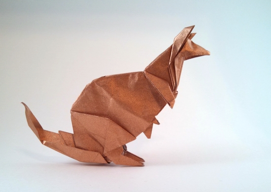 Origami Kangaroo by Patricia Crawford folded by Gilad Aharoni