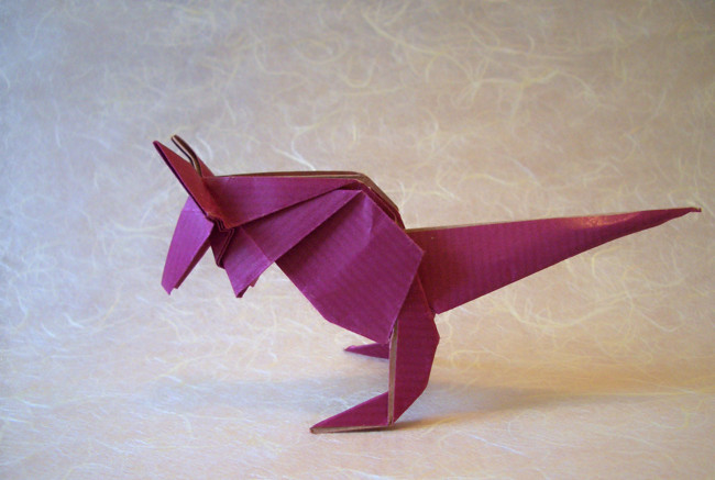 Origami Kangaroo by Kunihiko Kasahara folded by Gilad Aharoni
