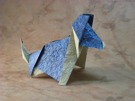 Origami Kanji the dog by Richard L. Alexander folded by Gilad Aharoni