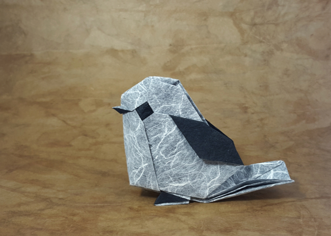 Origami Long-tailed tit by Kyouhei Katsuta folded by Gilad Aharoni