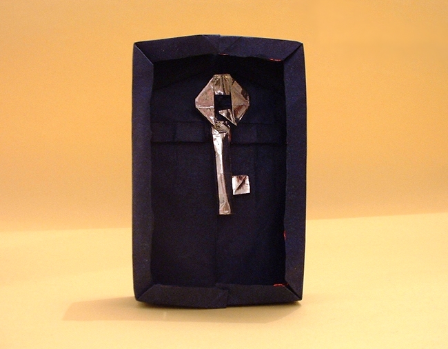 Origami Emergency key by Ted Darwin folded by Gilad Aharoni