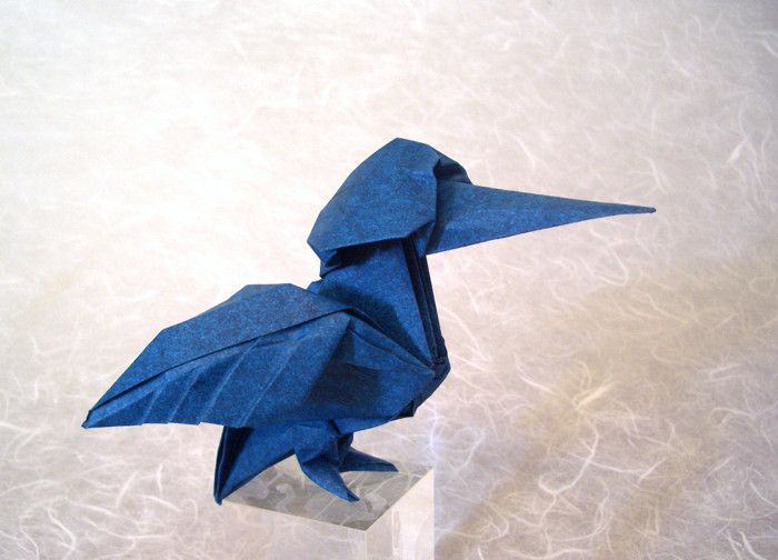 Origami Kingfisher by Lionel Albertino folded by Gilad Aharoni