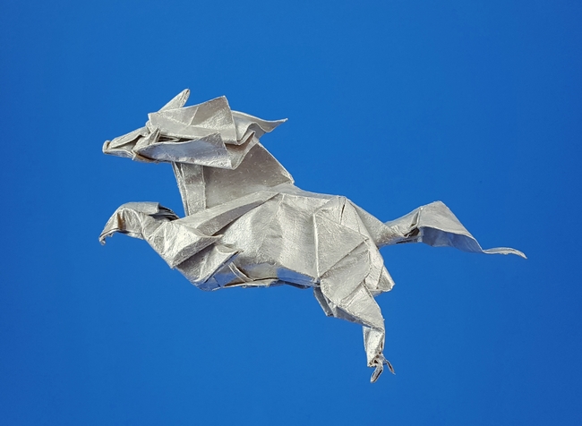 Origami Kirin - Eastern unicorn by Satoshi Kamiya folded by Gilad Aharoni