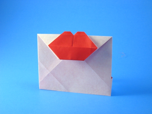 Origami Sealed with a kiss envelope by Michael G. LaFosse folded by Gilad Aharoni