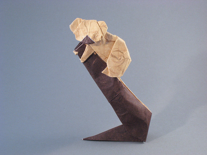 Origami Koala on stump by Steven Casey folded by Gilad Aharoni