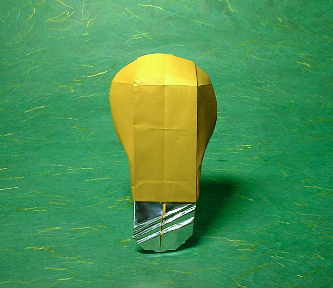 Origami Lightbulb by Francesco Miglionico folded by Gilad Aharoni