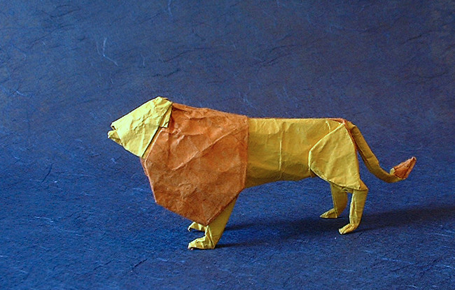 Origami Lion by Lionel Albertino folded by Gilad Aharoni