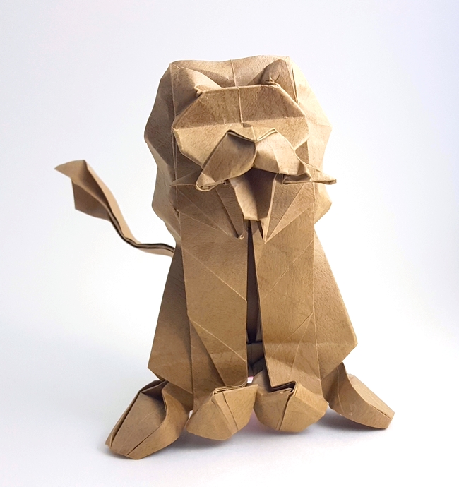 Origami Lion by Joseph Fleming folded by Gilad Aharoni