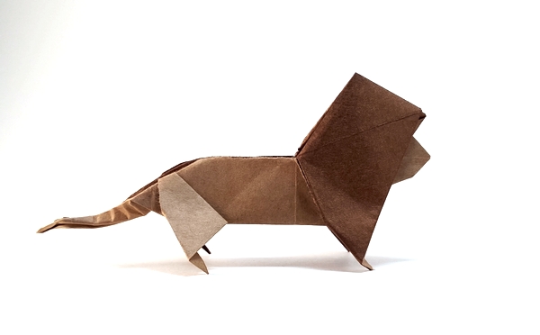 Origami Lion by Peterpaul Forcher folded by Gilad Aharoni