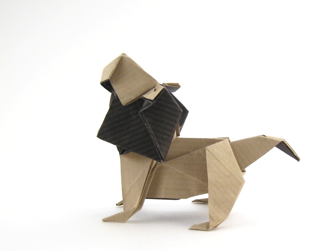 Origami Lion by Fuchimoto Muneji folded by Gilad Aharoni
