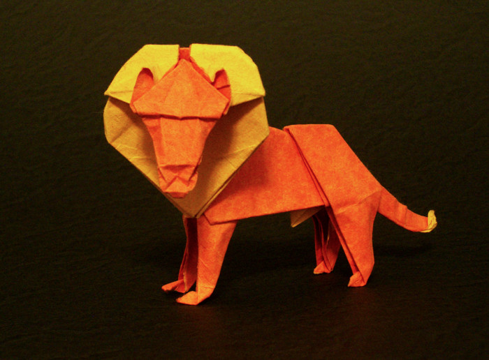 Origami Lion by Herman van Goubergen folded by Gilad Aharoni