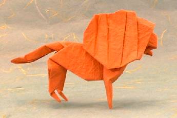 Origami Lion by John Montroll folded by Gilad Aharoni
