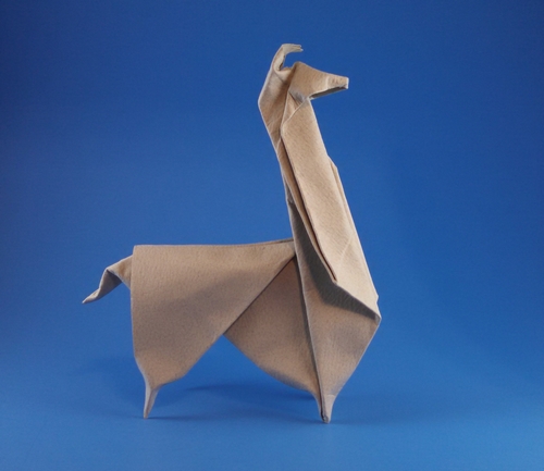 Origami Llama by Rodrigo Salazar Jeldres folded by Gilad Aharoni