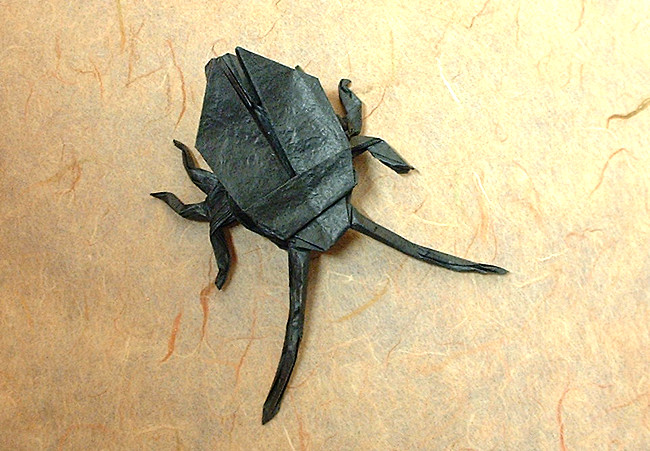 Origami Long-horned beetle by John Montroll folded by Gilad Aharoni