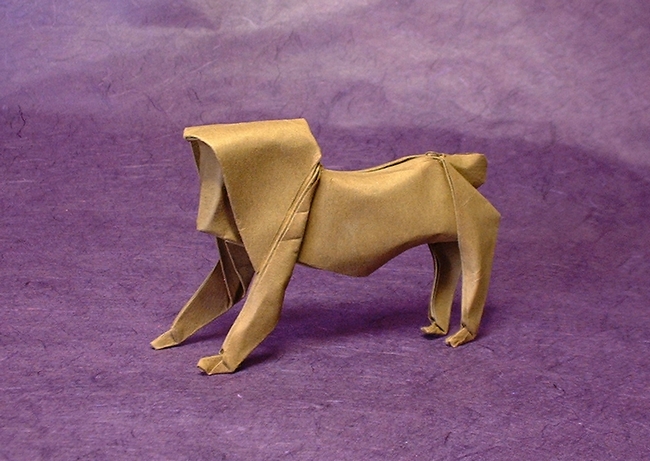 Origami Japanese macaque by Jun Maekawa folded by Gilad Aharoni