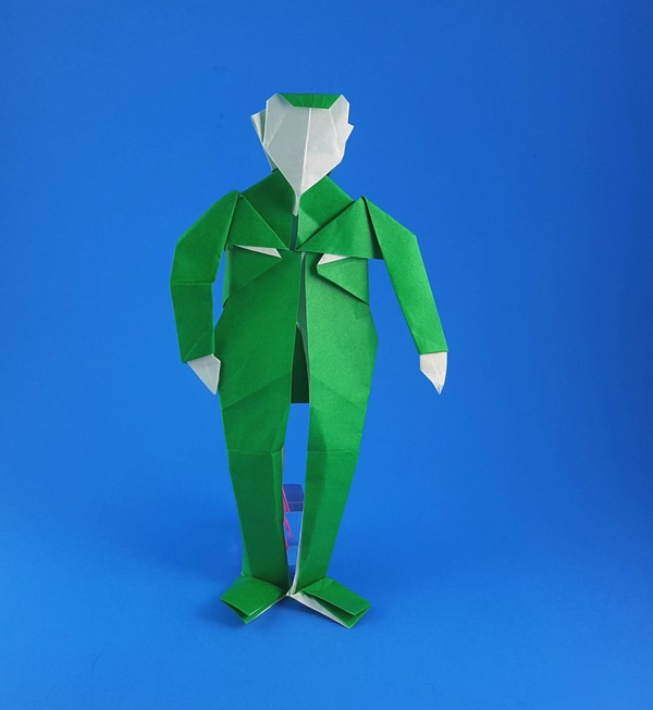 Origami Walking man by David Brill folded by Gilad Aharoni