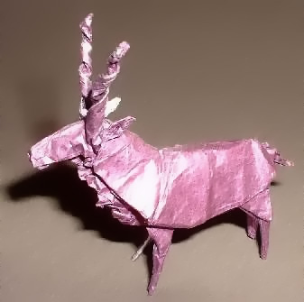 Origami Markhor by Ronald Koh folded by Gilad Aharoni