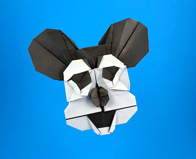 Origami Micky Mouse face by Mi Wu folded by Gilad Aharoni