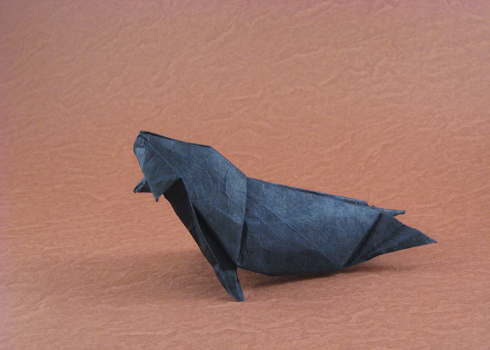 Origami Monk Seal by Michael G. LaFosse folded by Gilad Aharoni