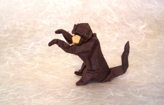 Origami Monkey by Lionel Albertino folded by Gilad Aharoni