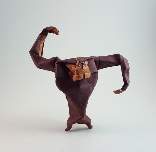 Origami Monkey by Angel Morollon Guallar folded by Gilad Aharoni