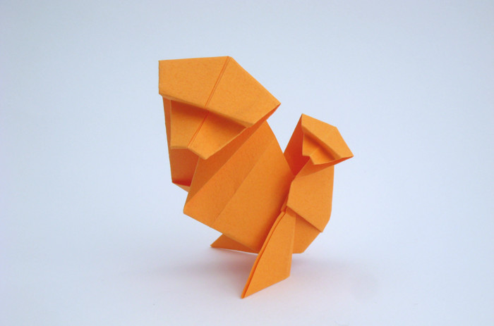 Origami Monkey with baby on back by Kunihiko Kasahara folded by Gilad Aharoni
