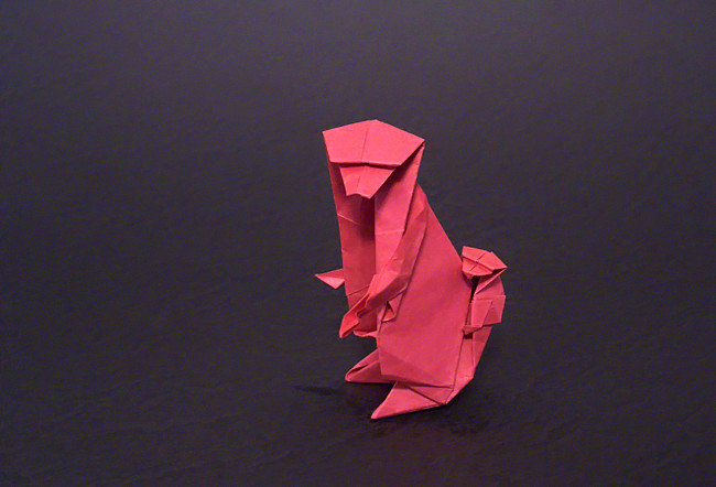 Origami Monkey and young by Kunihiko Kasahara folded by Gilad Aharoni